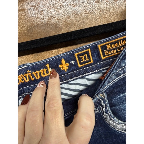 Rock Revival Ruella Easy Capri Jeans Womens Size 31 Embellished Stretch Denim - Picture 3 of 9